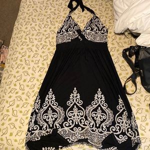 Soma Black and White Patterned Dress